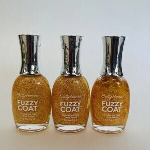 Lot of 3 Sally Hansen Fuzzy Coat‎ Textured Nail Polish #300 Peach Fuzz